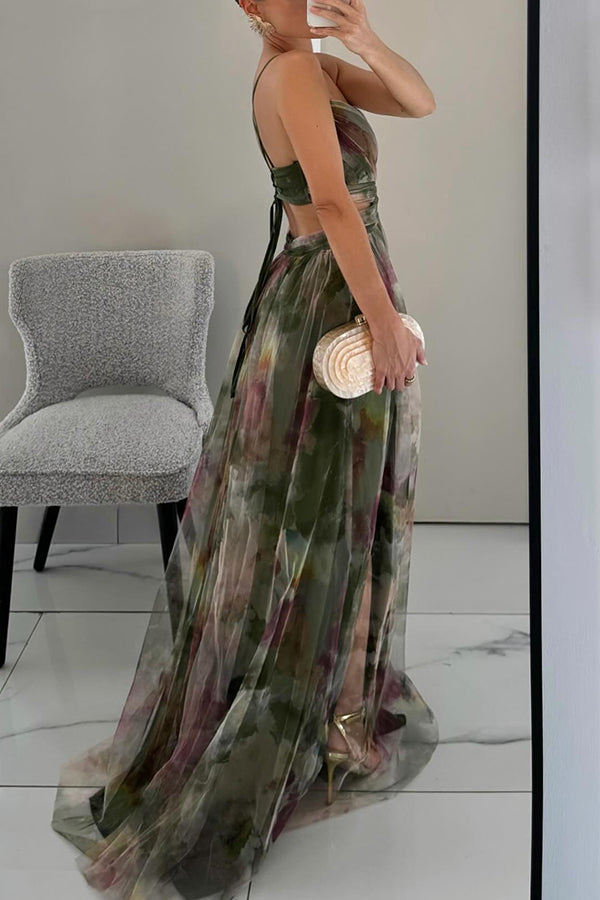 Elody | Elegant Floral Print Maxi Dress