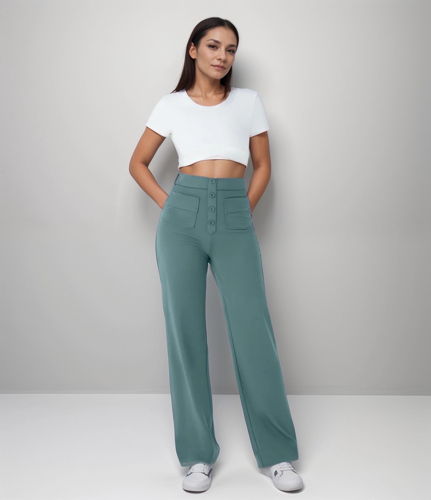 Léa | High-Waisted Elastic Pants