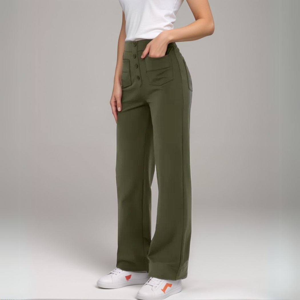 Léa | High-Waisted Elastic Pants