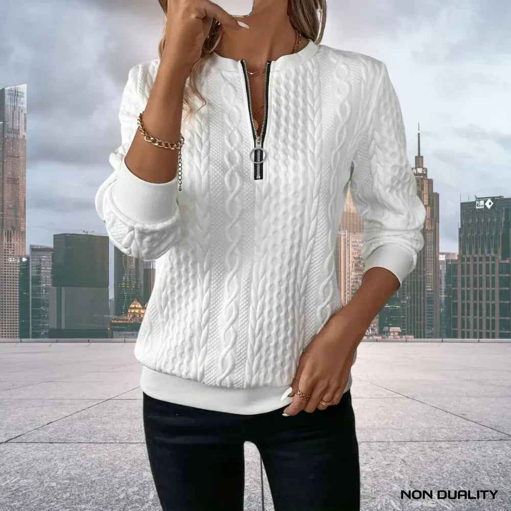 Luna | Elegant Zip-Up Sweater