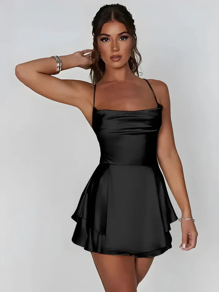 Alizée | Solid Color Backless Dress with Straps