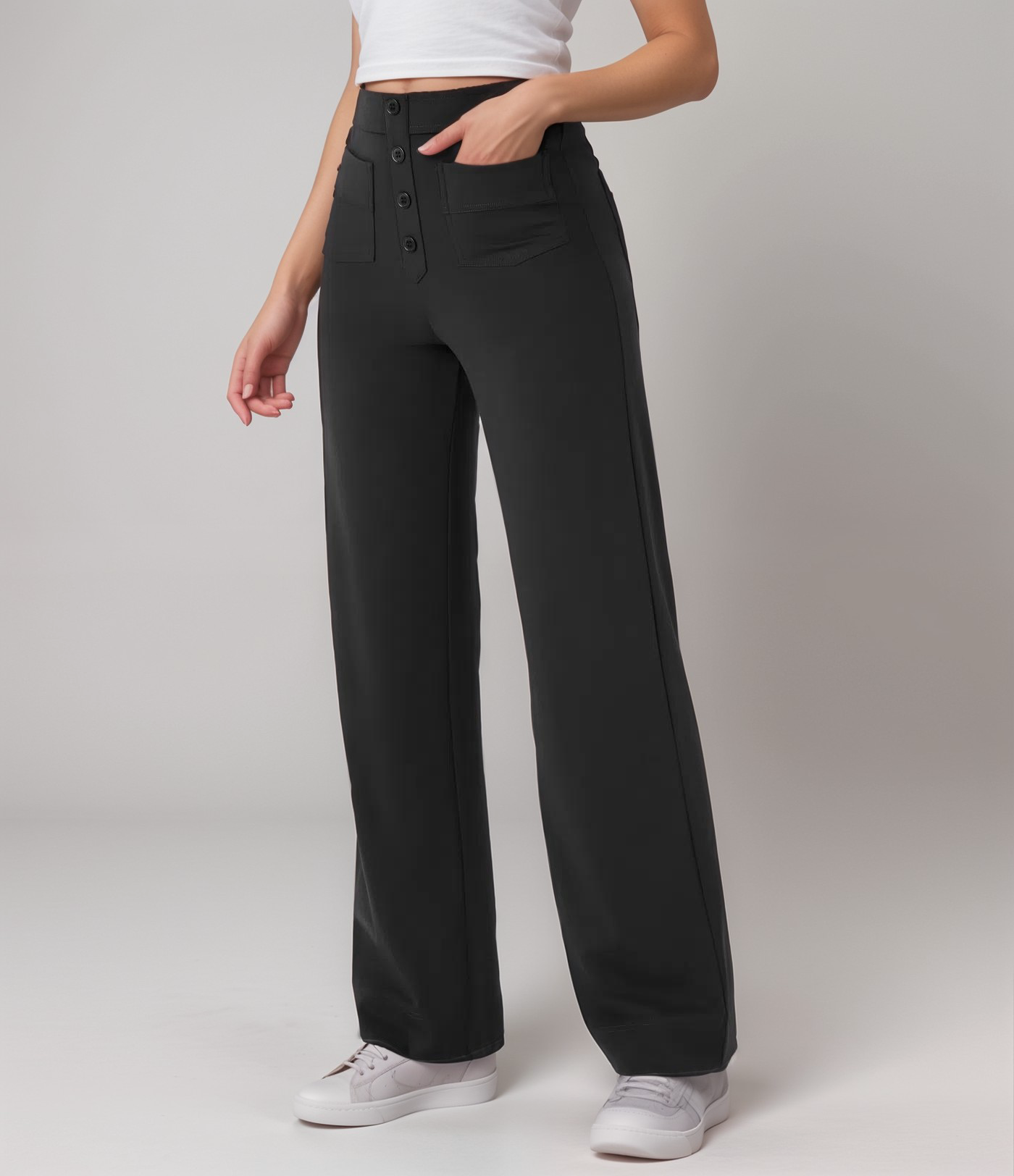 Léa | High-Waisted Elastic Pants
