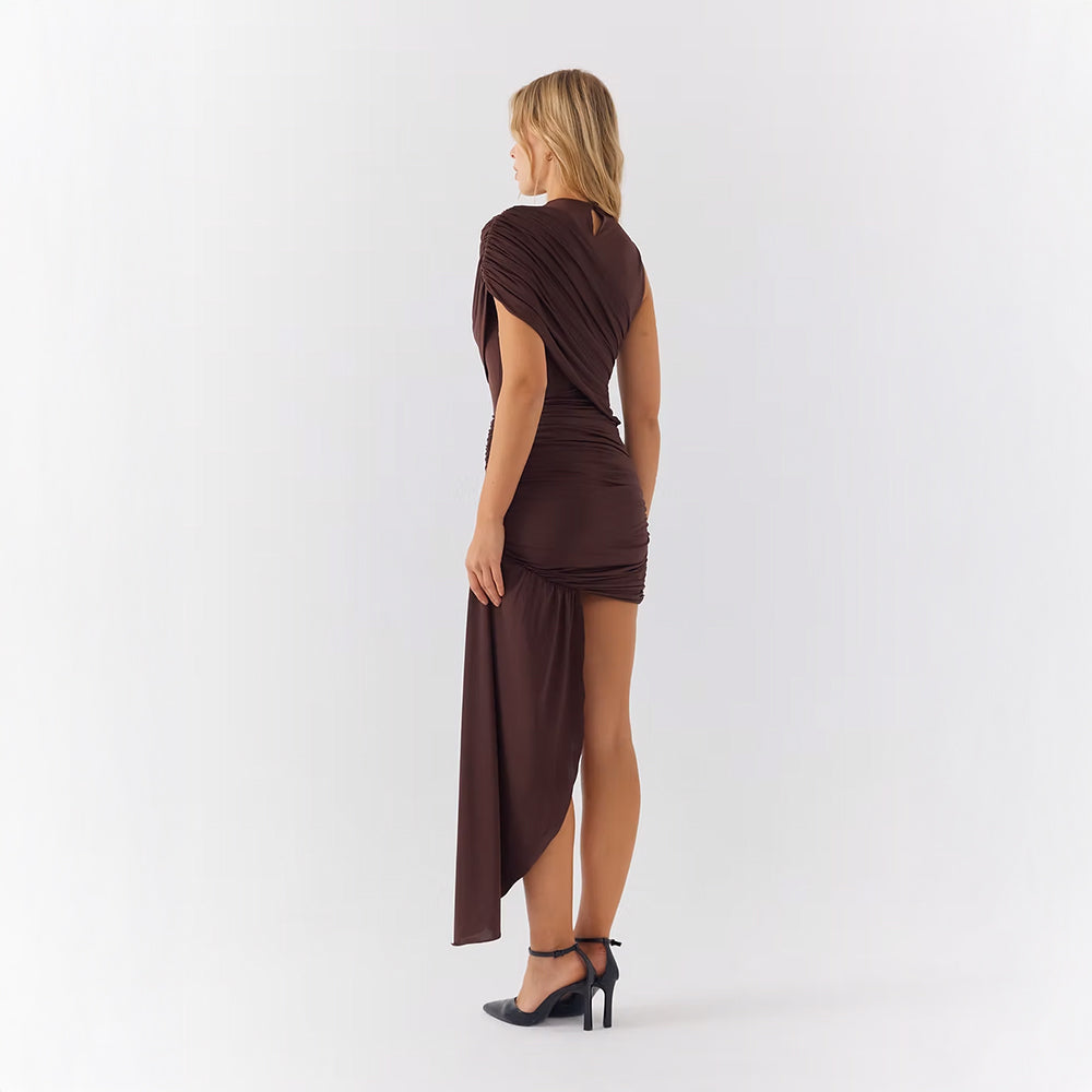 Delara | Ruched Asymmetrical Dress