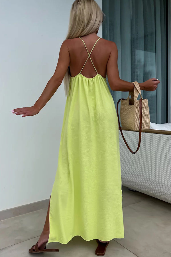 Myriam | Maxi Dress Solid Backless with Straps