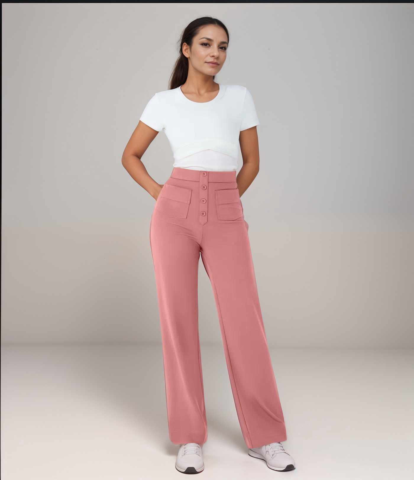 Léa | High-Waisted Elastic Pants