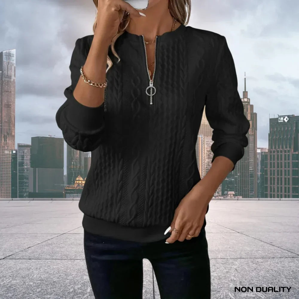 Luna | Elegant Zip-Up Sweater