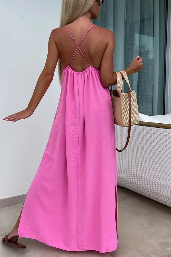 Myriam | Maxi Dress Solid Backless with Straps