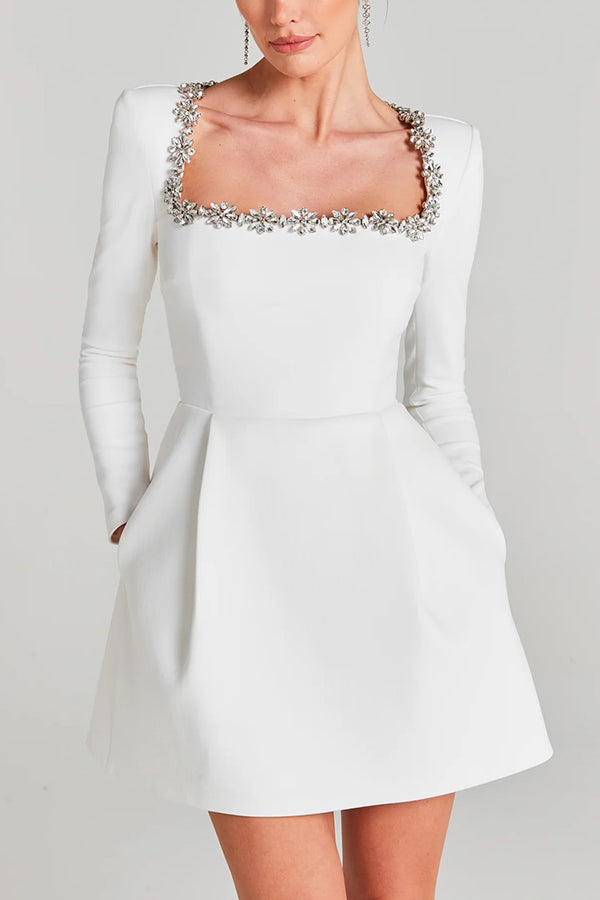 Solena | Mini Velvet Dress with Jewelry and Pockets