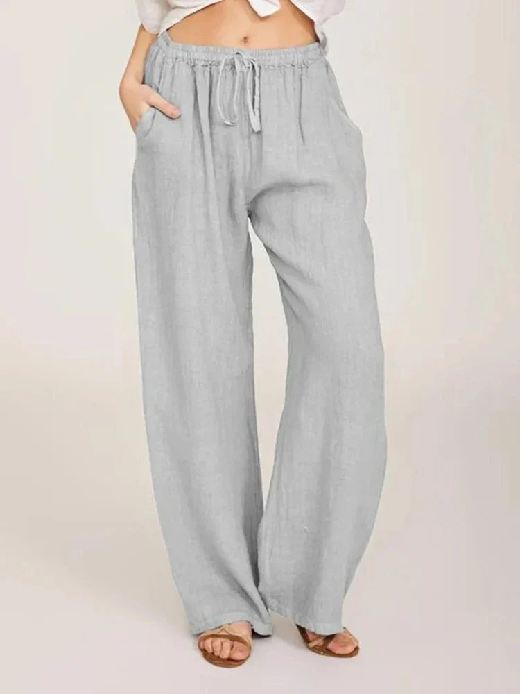 Clara | Wide-Leg Linen and Cotton Pants