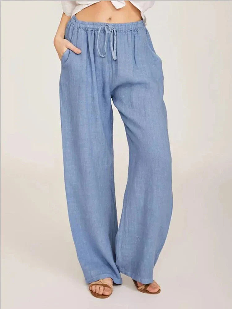 Clara | Wide-Leg Linen and Cotton Pants
