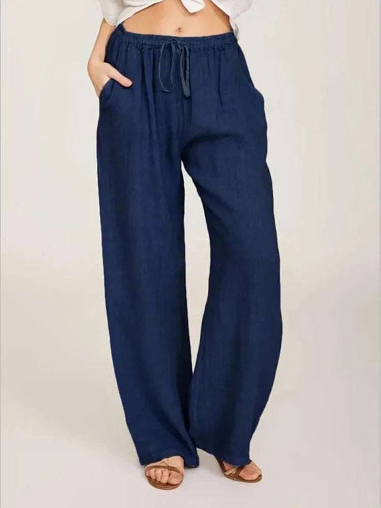 Clara | Wide-Leg Linen and Cotton Pants