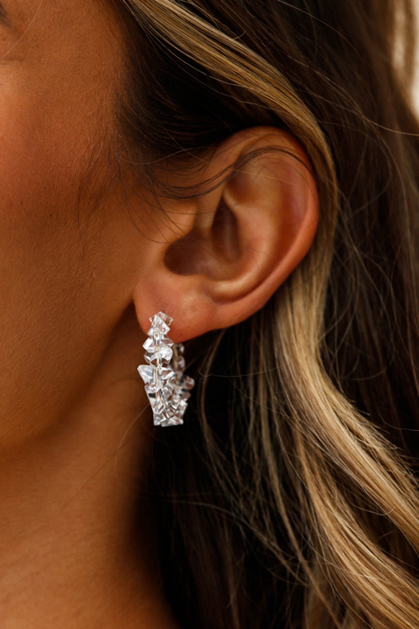 Hartley Transparent Polished Stone Earrings