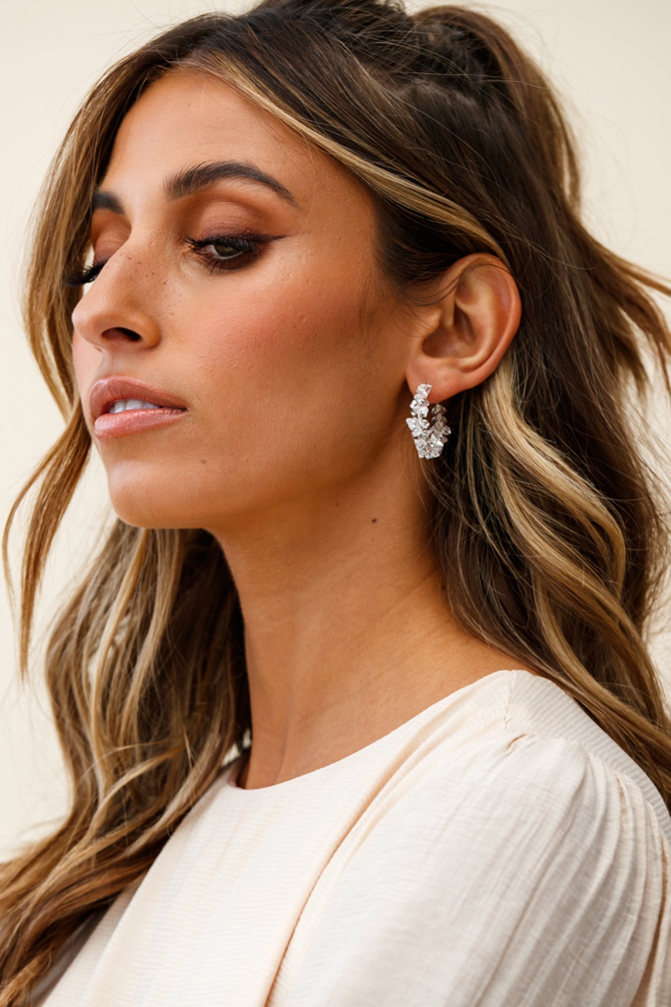 Hartley Transparent Polished Stone Earrings