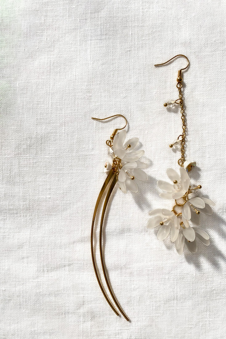 Willah White Cascading Pearl Earrings