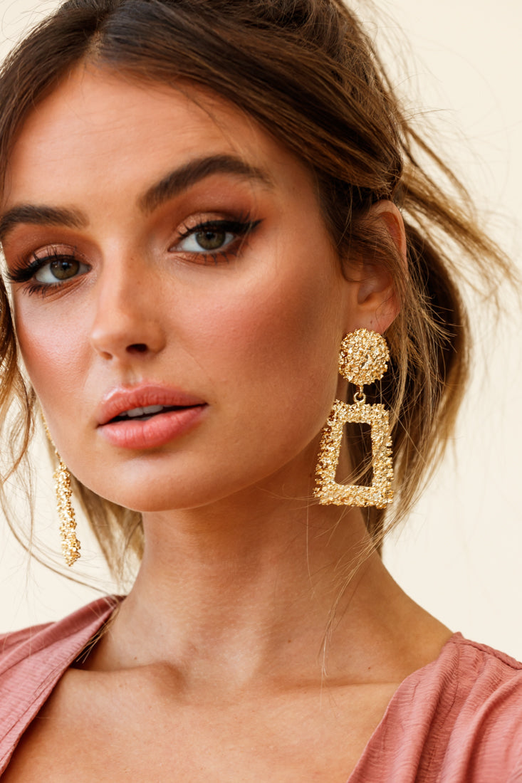 Manhattan Geometric Gold Earrings