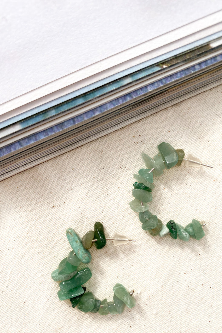 Jasmine Raw Jade Stone Earrings