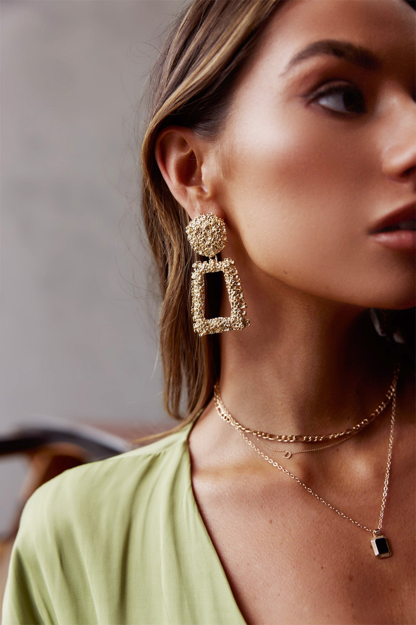 Textured London Gold Earrings