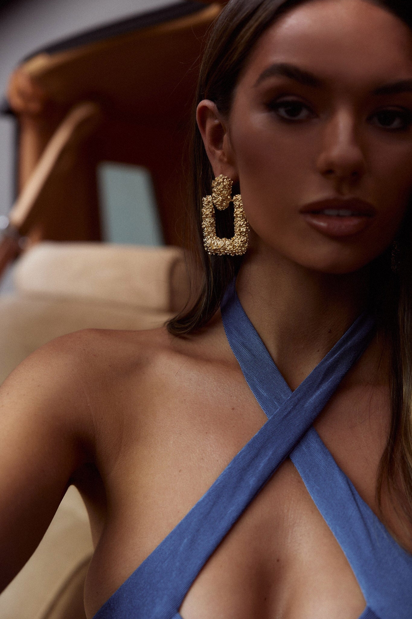 Textured Gold Earrings Rodeo Drive