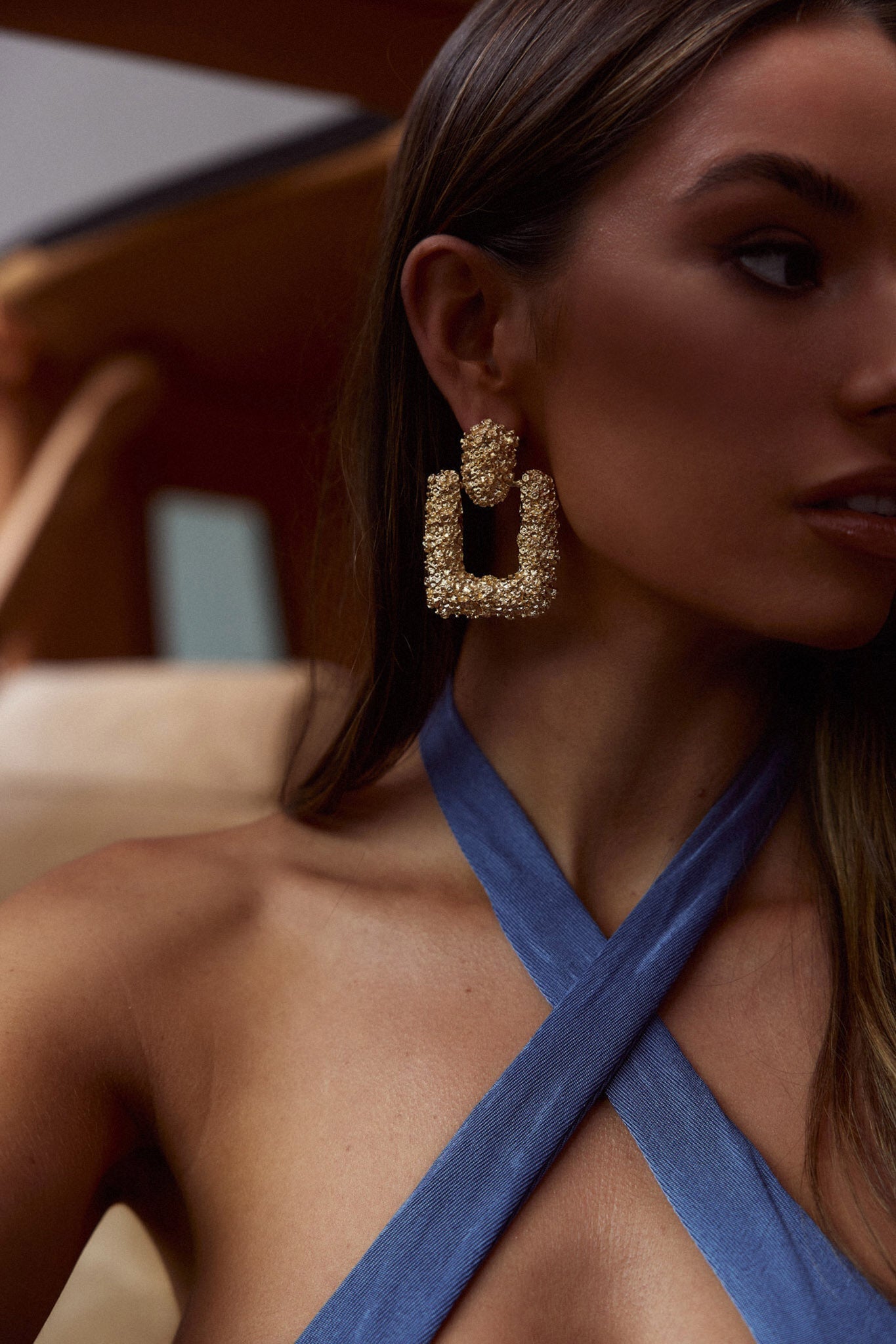 Textured Gold Earrings Rodeo Drive
