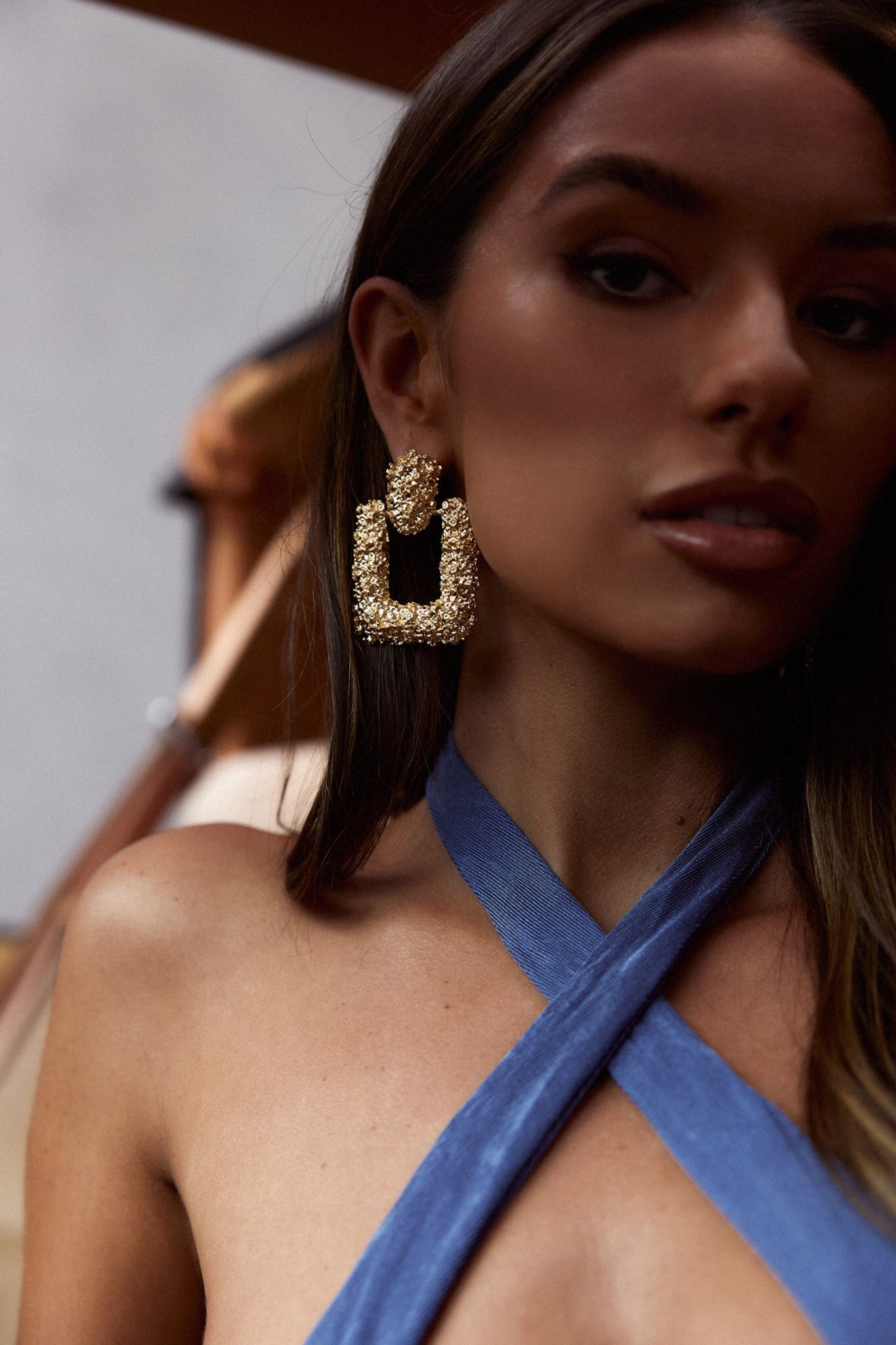 Textured Gold Earrings Rodeo Drive