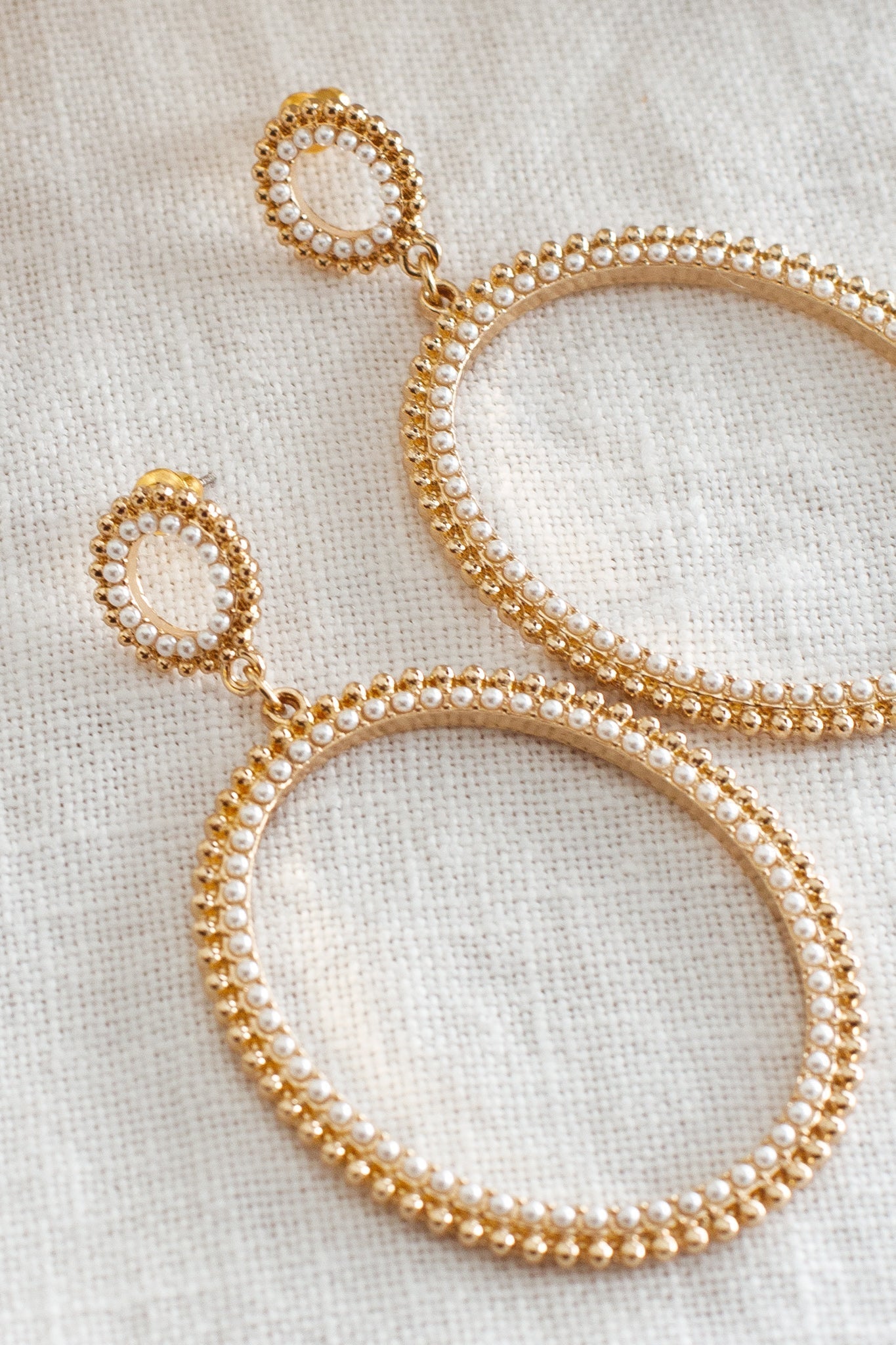 Lucienne Gold Oval Pearl Earrings