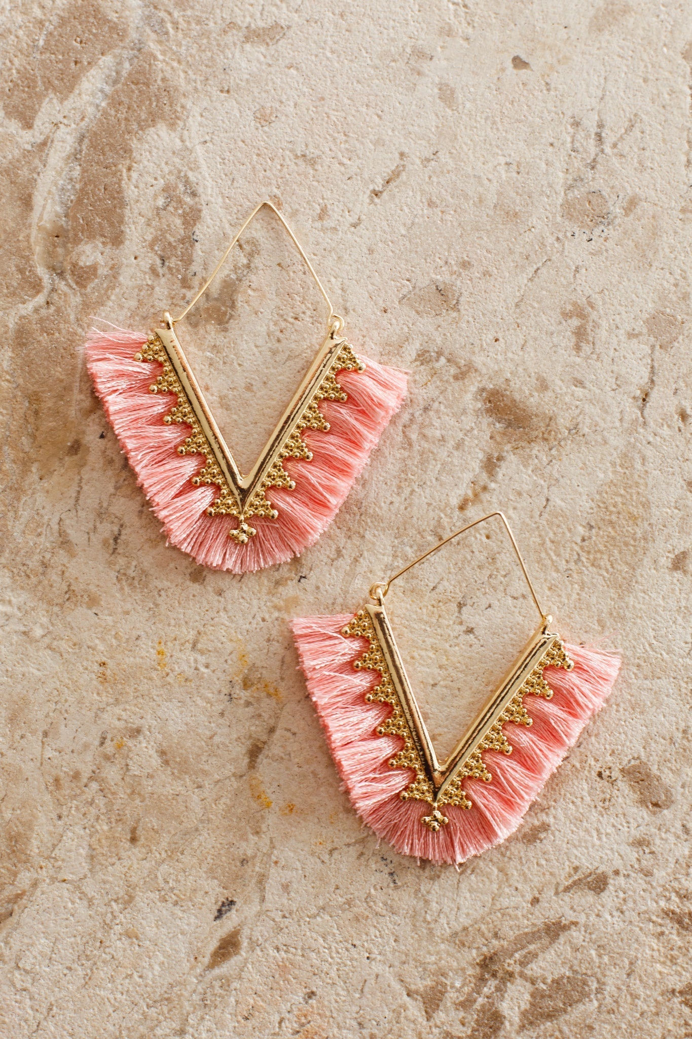 Sheba Rose Gold Fringe Earrings