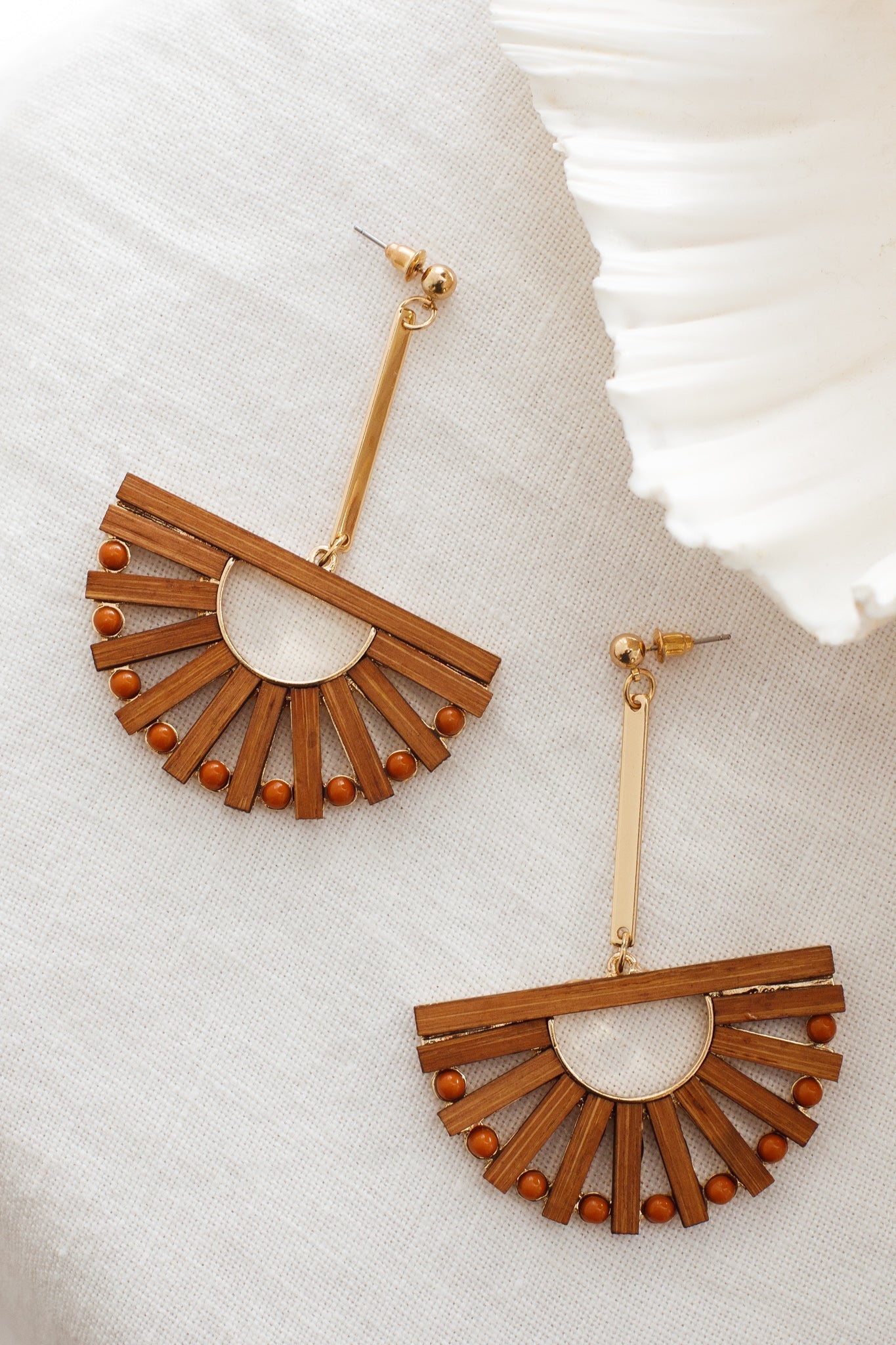 Cairo Brown Wooden Earrings