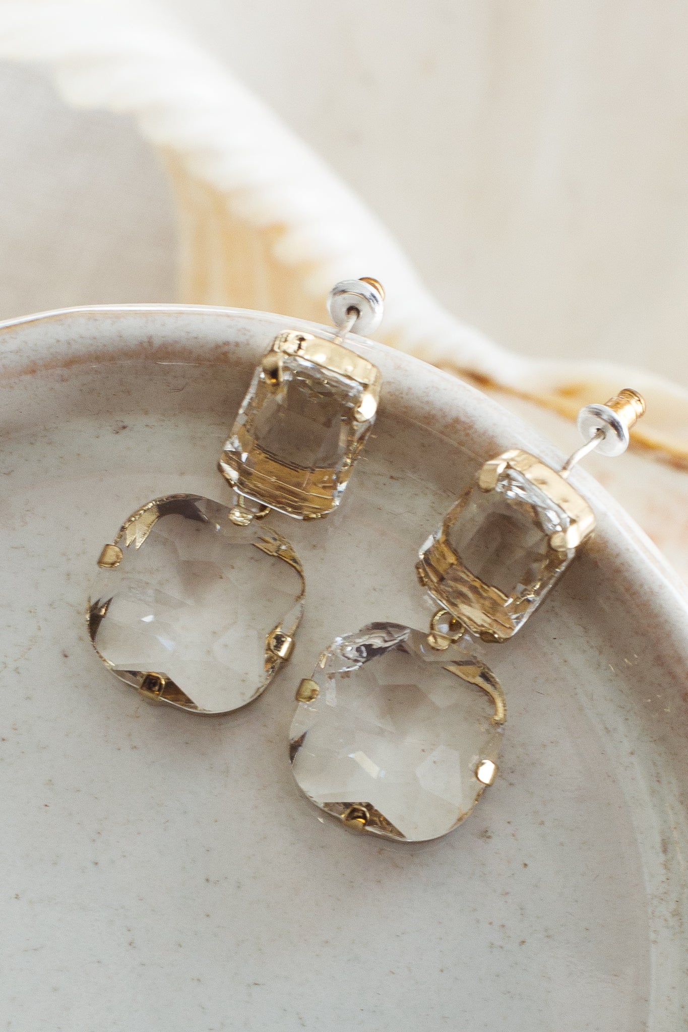 Georgia Transparent Crystal Drop Earrings
