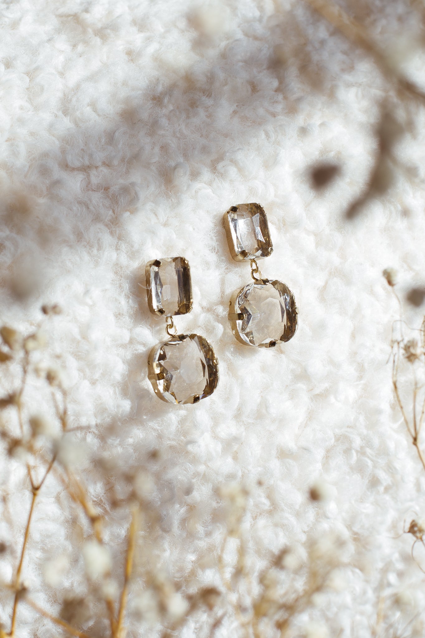 Georgia Transparent Crystal Drop Earrings