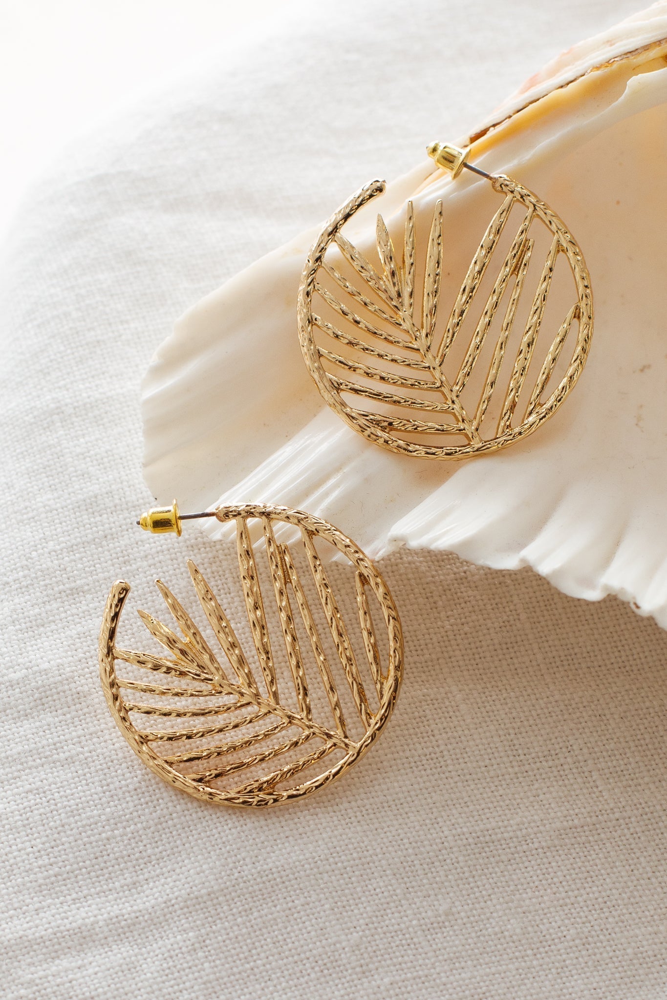 Island Breeze Gold Hoop Earrings