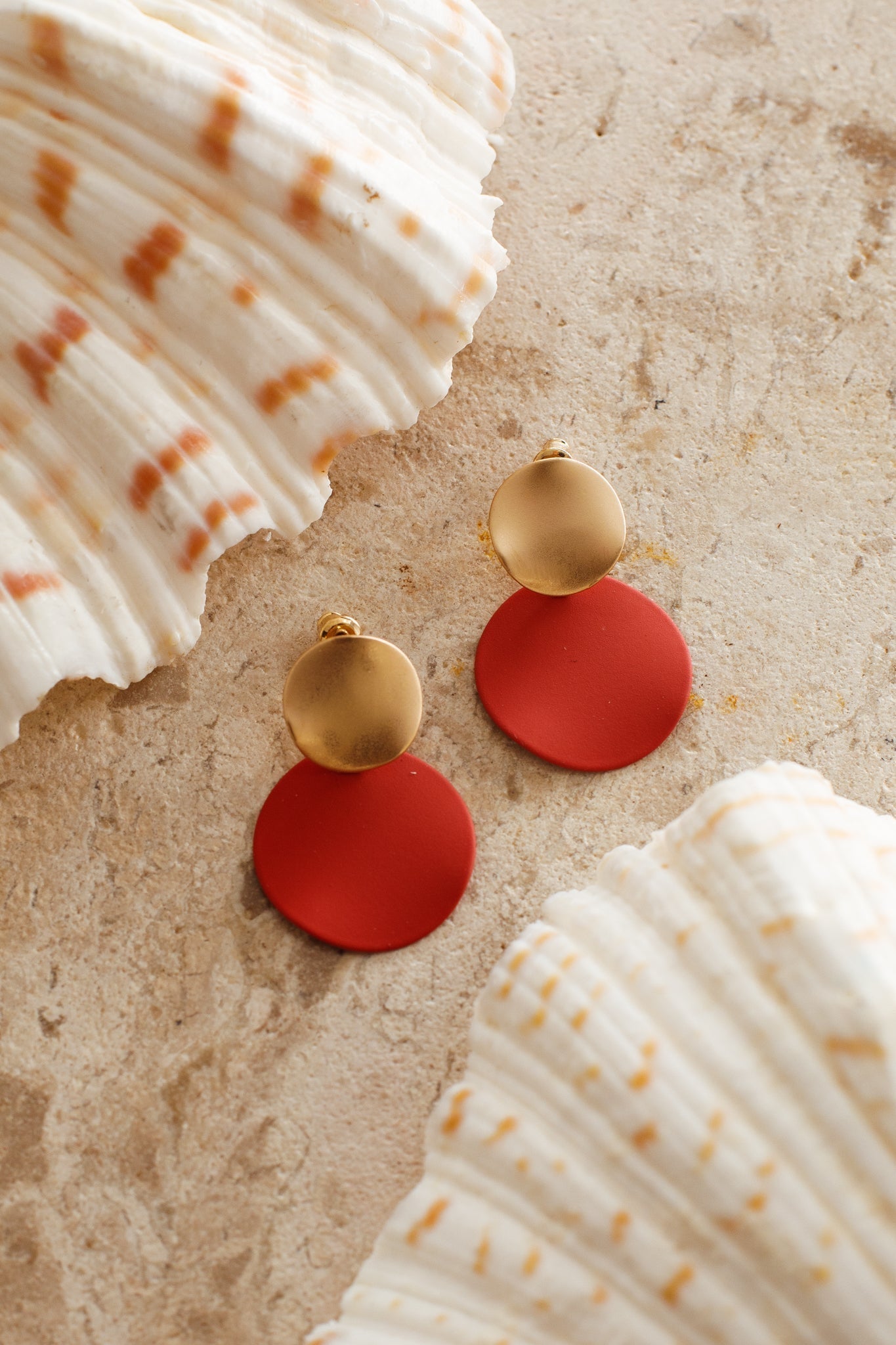 Meriah Circle Red Earrings