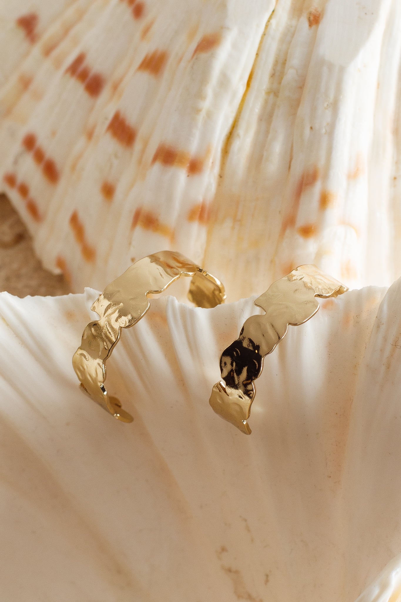Textured Gold Shari Hoop Earrings