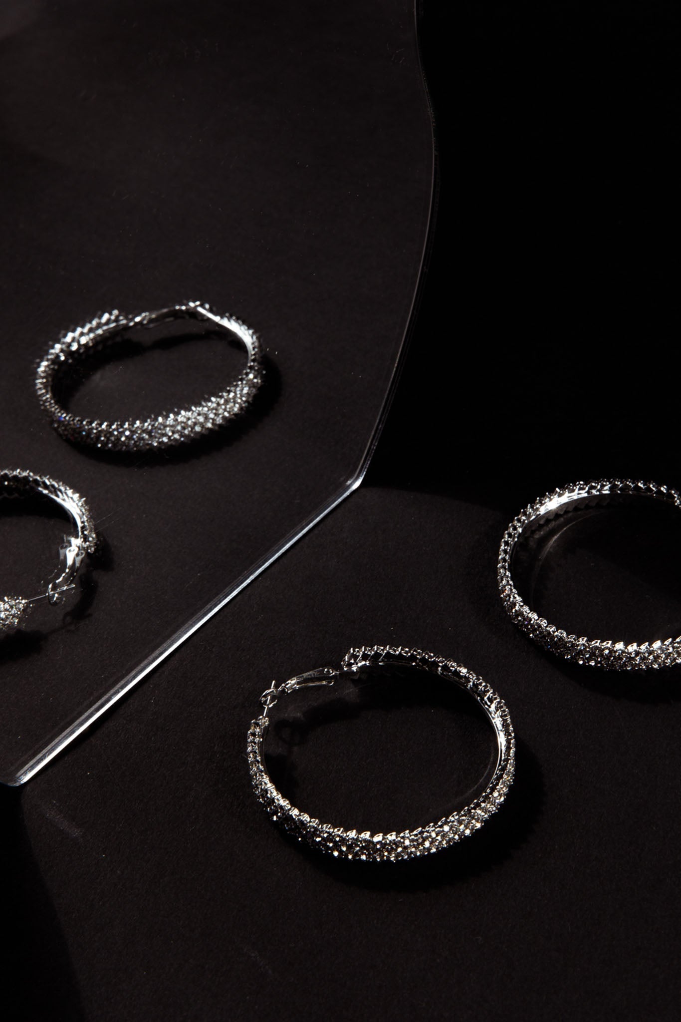 Maddy Diamante Silver Hoop Earrings