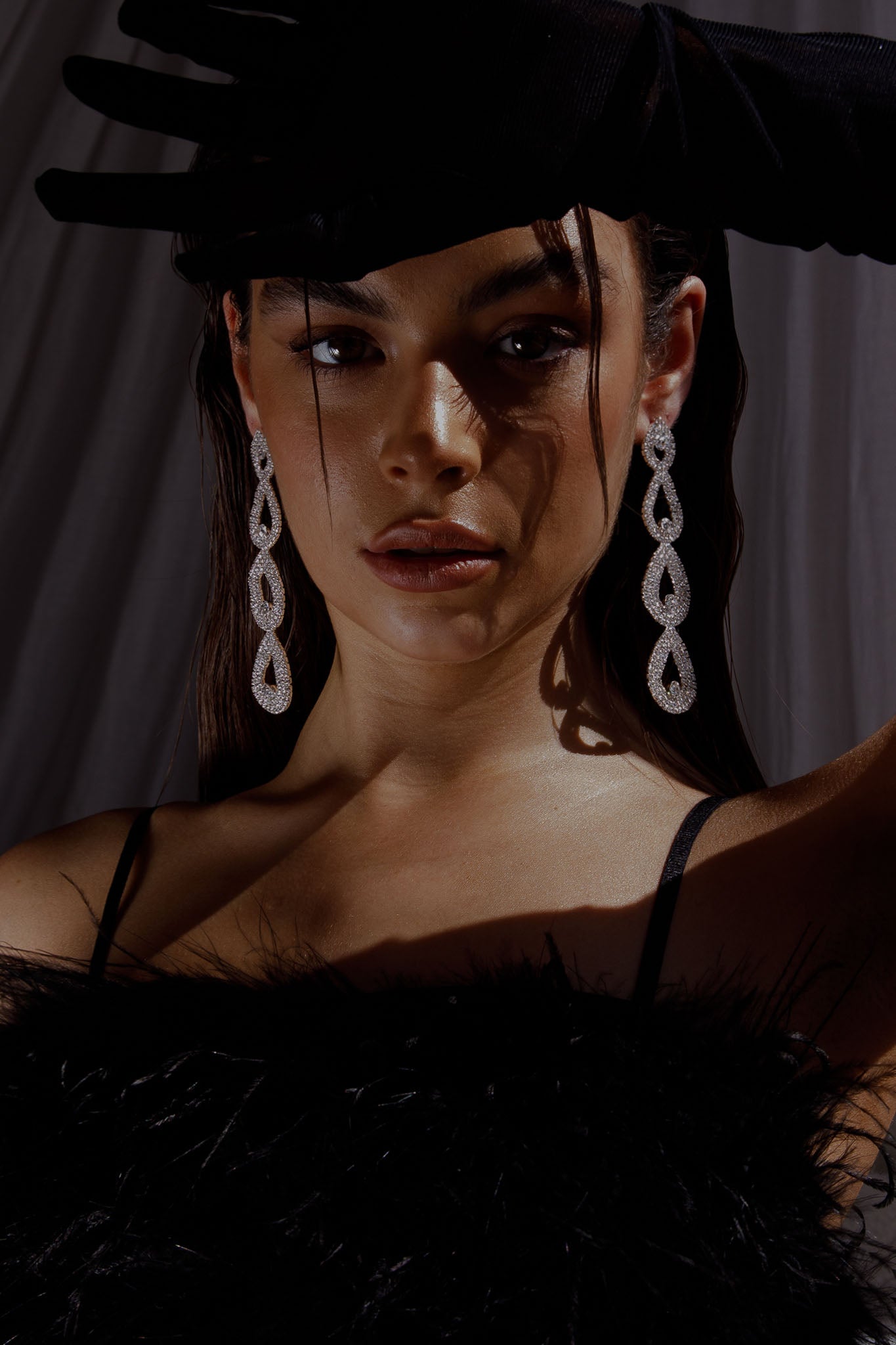 Royal Pear Drop Diamond Earrings Silver