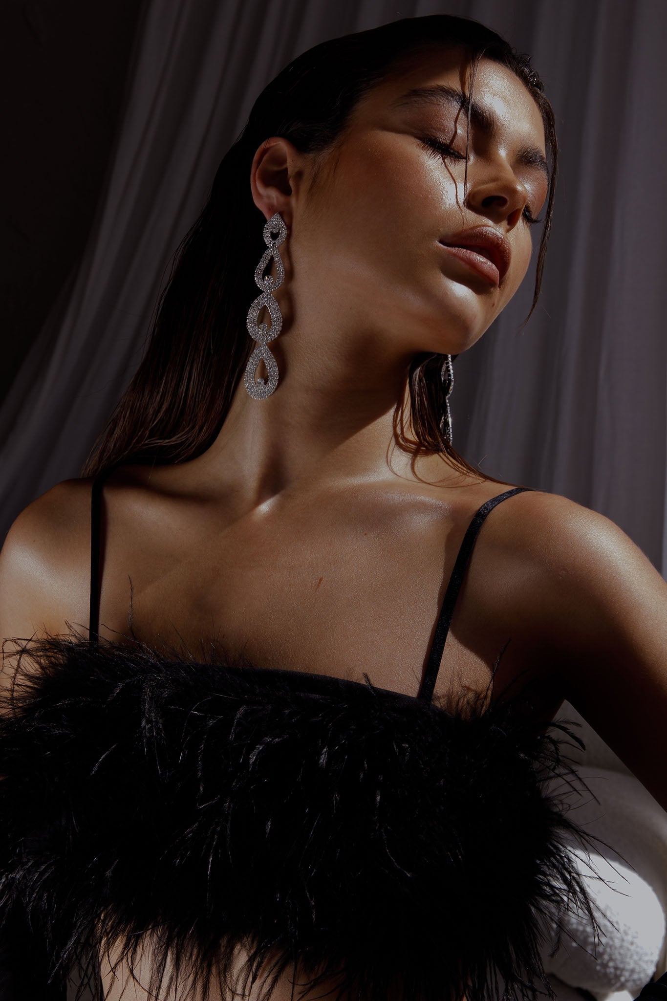 Royal Pear Drop Diamond Earrings Silver