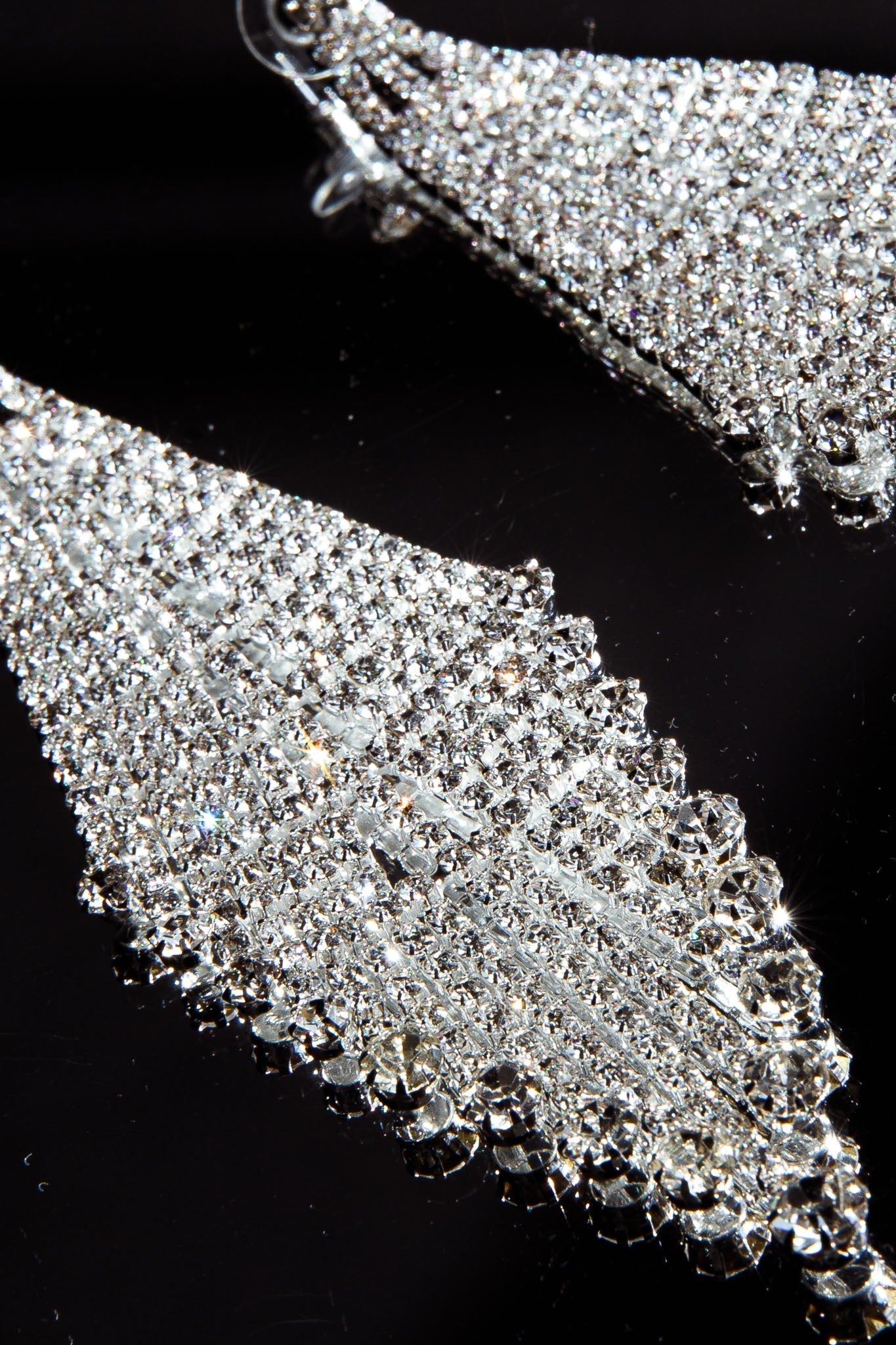 Rani Silver Diamond Fringe Earrings