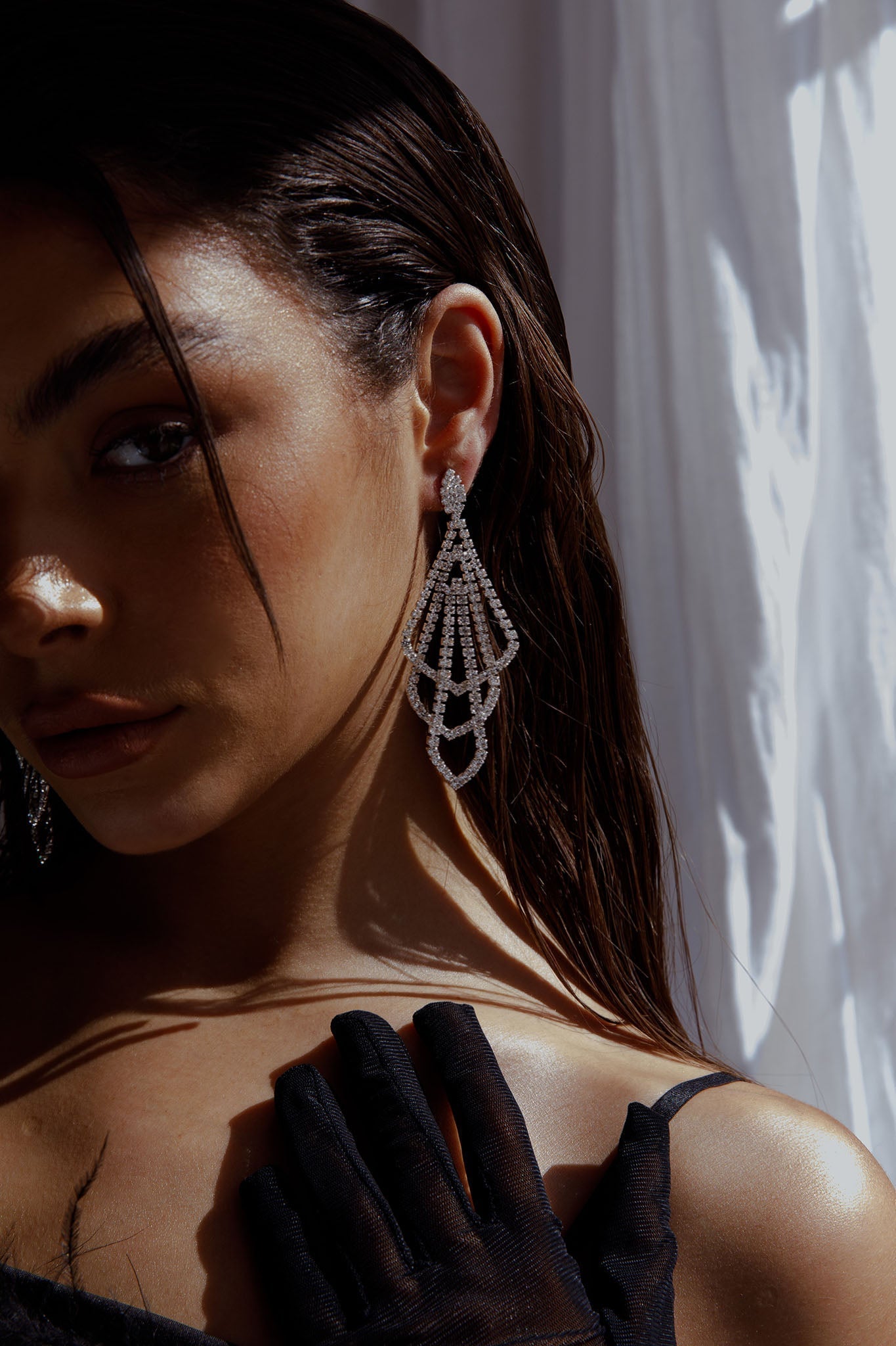 Evangelina Silver Chandelier Earrings