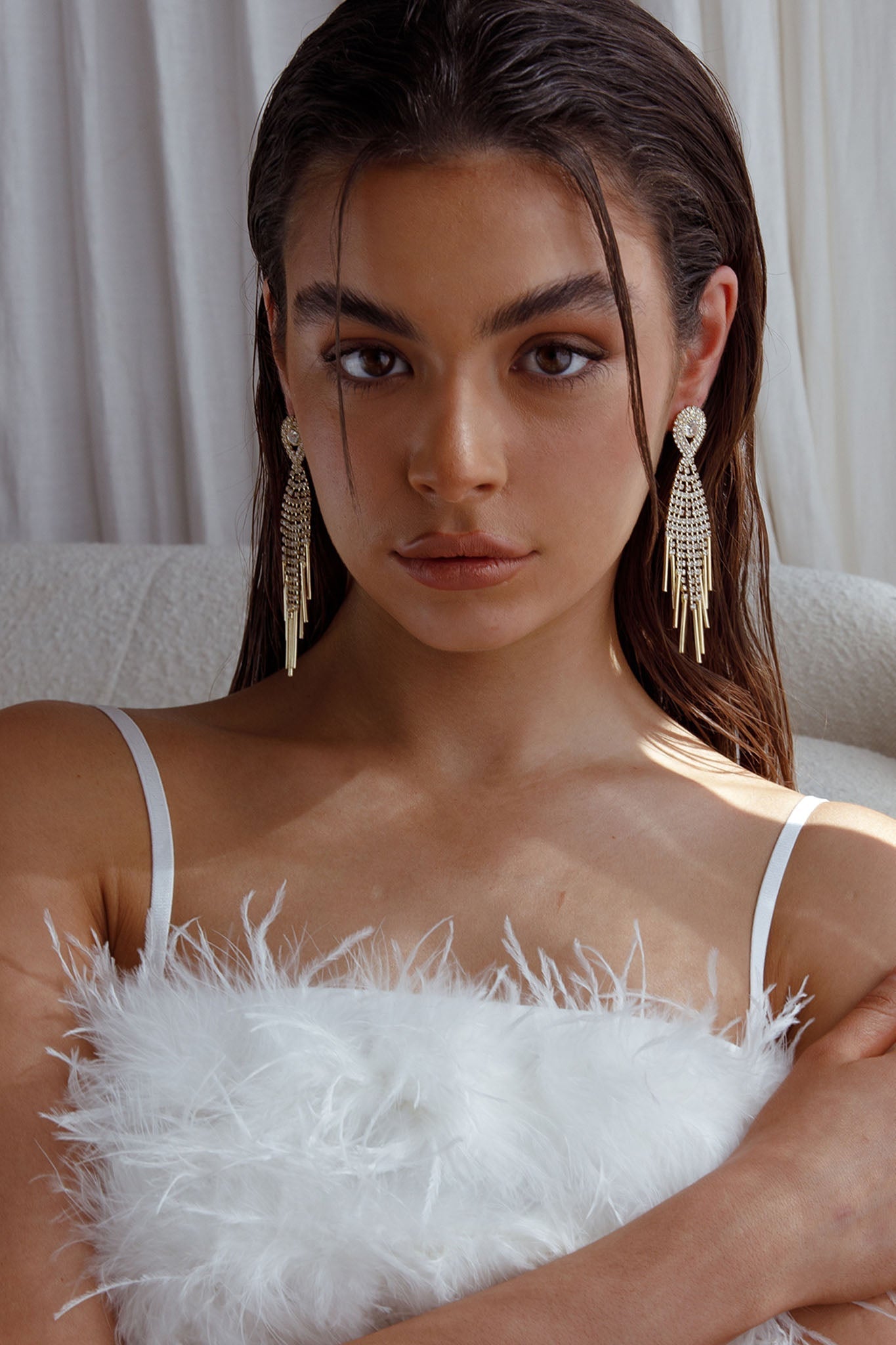 Ambrosia Gold Fringe Earrings