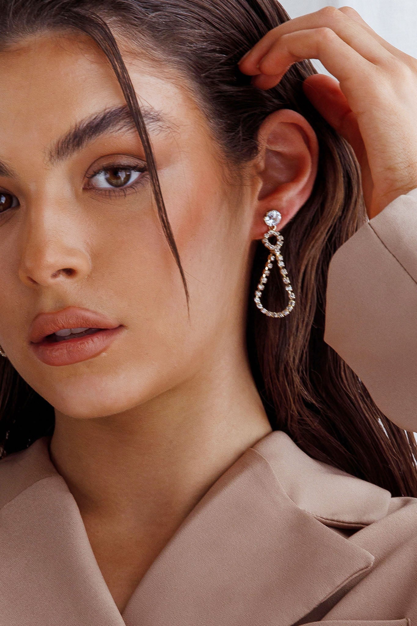 Ava Golden Crystal Earrings