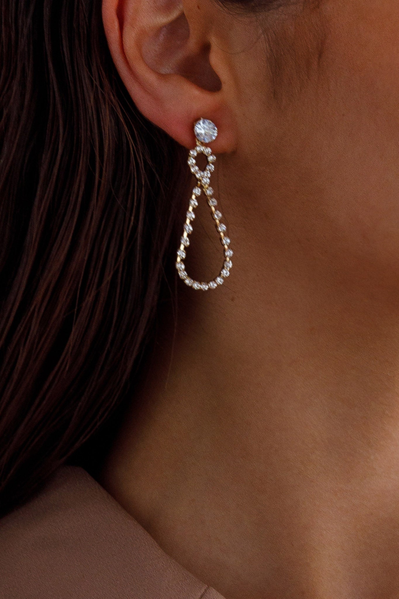 Ava Golden Crystal Earrings