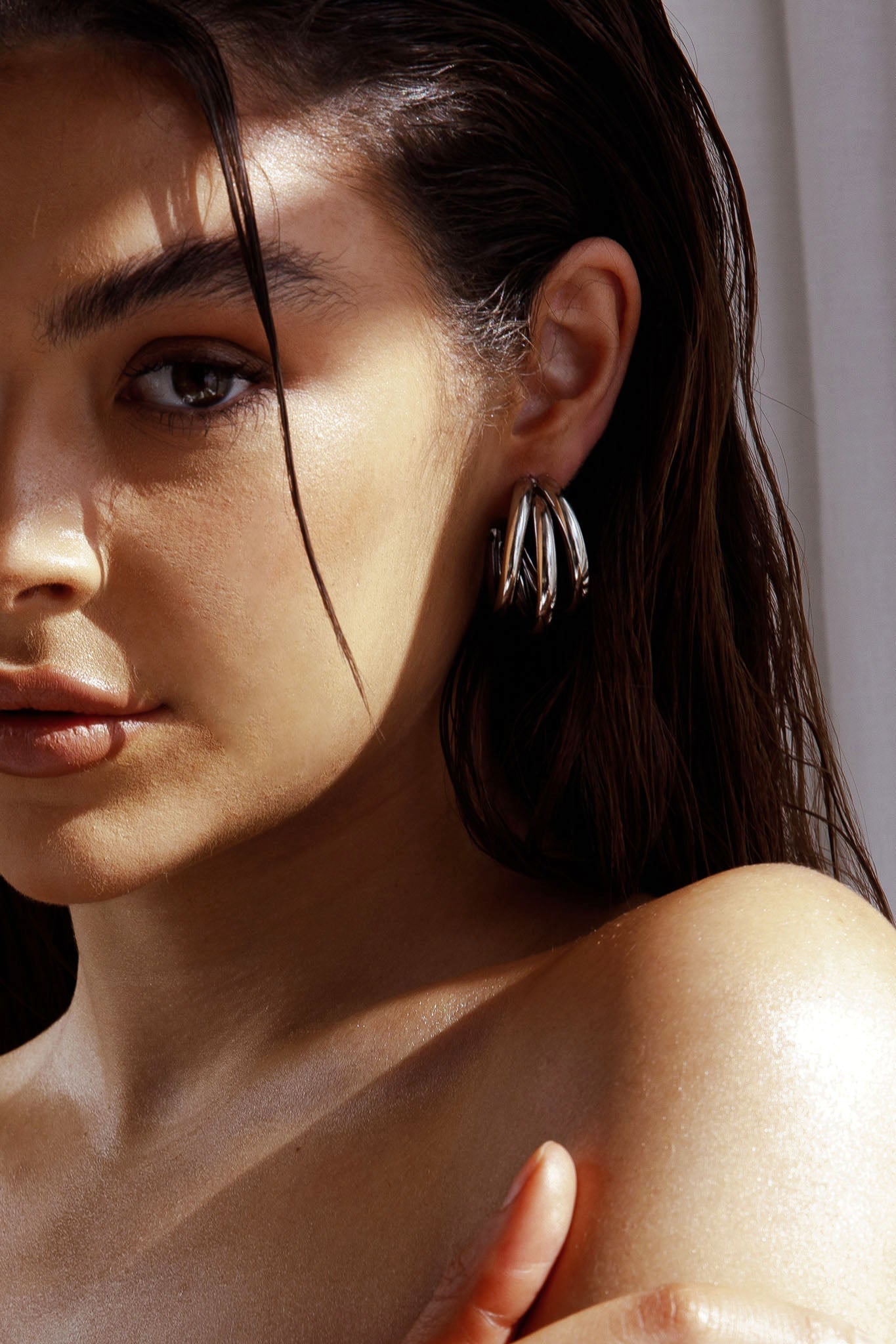 Triple Silver Earrings Dominique