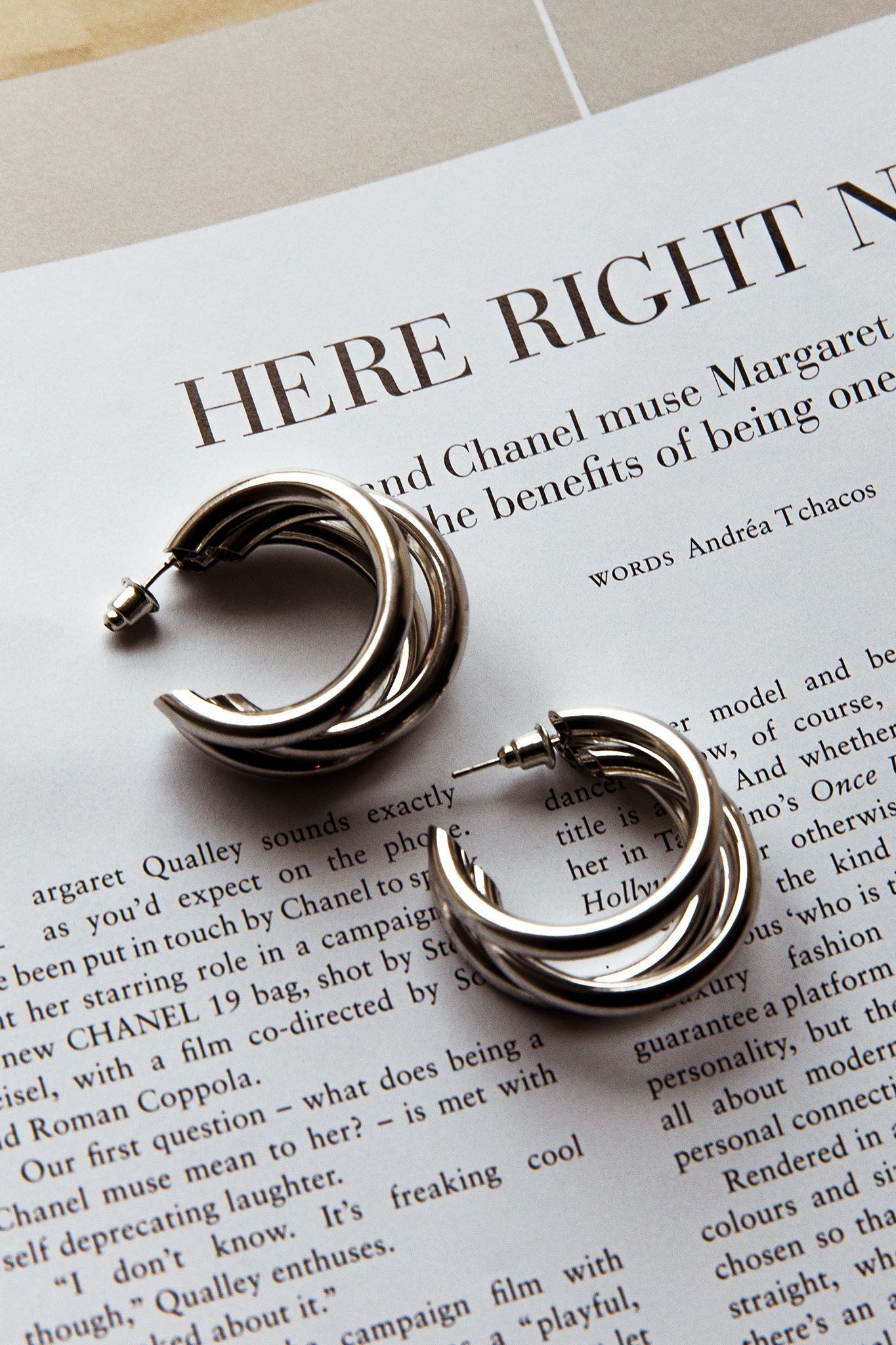 Triple Silver Earrings Dominique