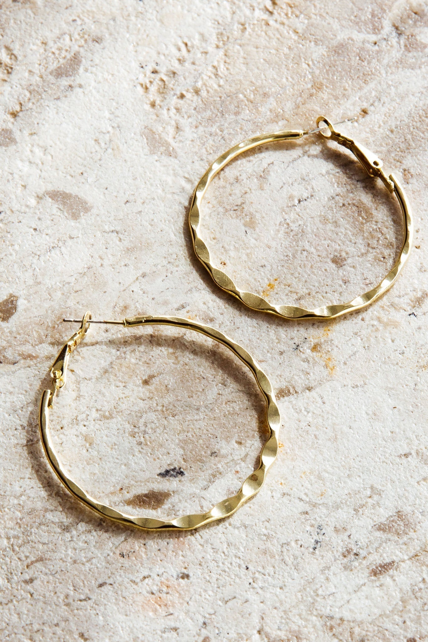 Wide Missie Hoop Earrings in Gold