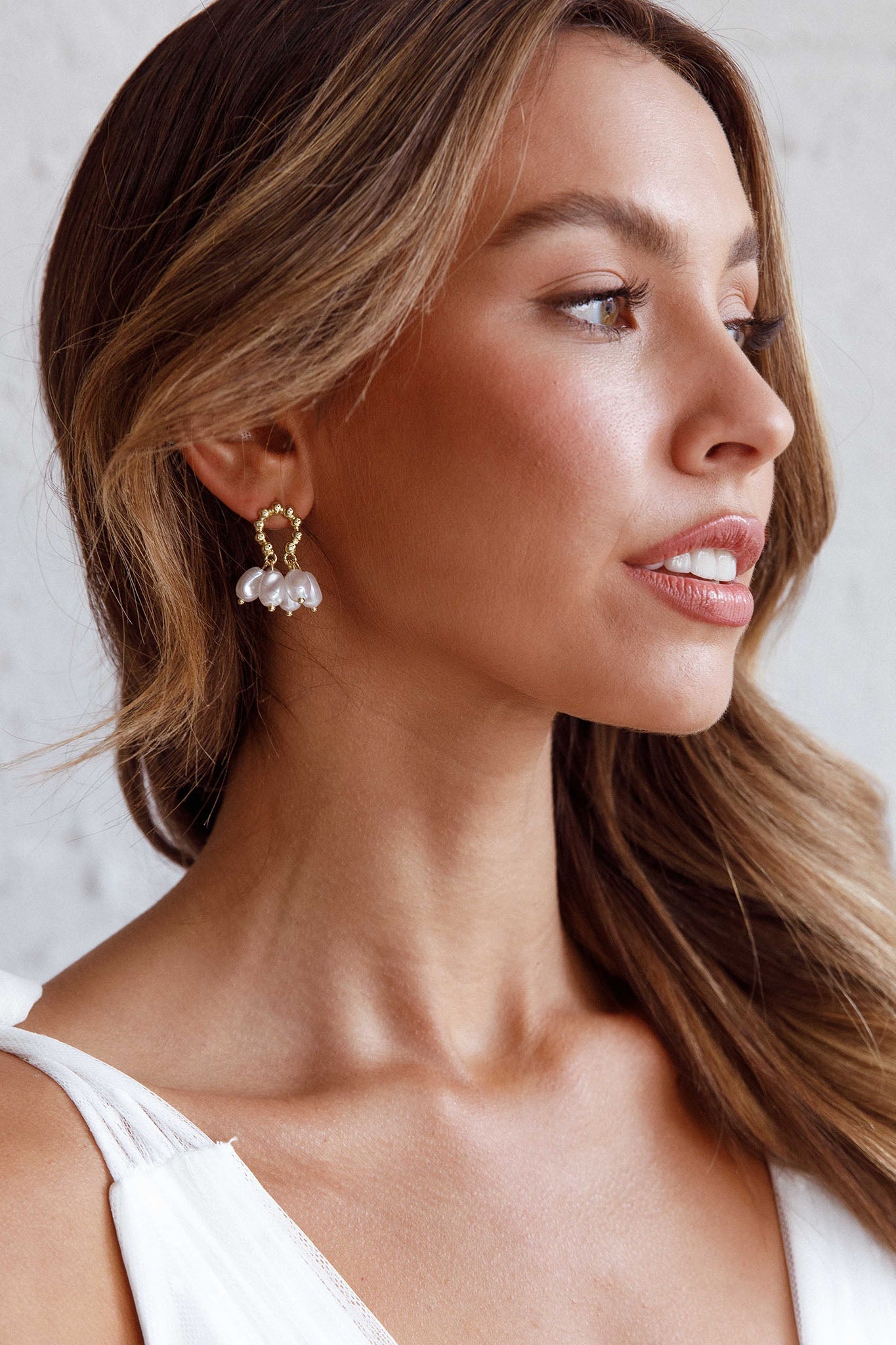 Sierra Pearl Gold Statement Earrings
