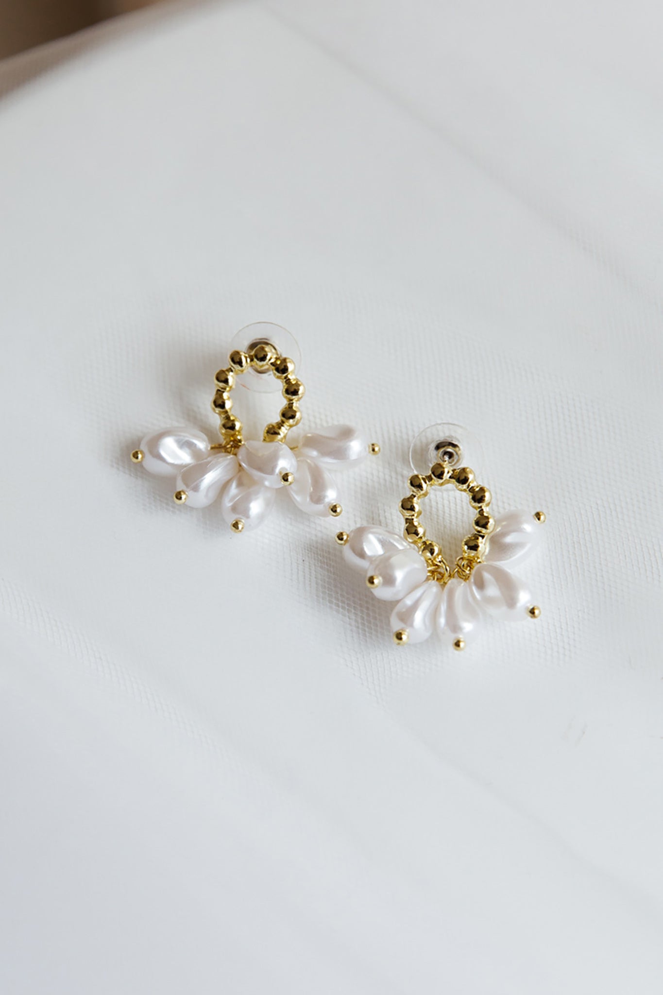 Sierra Pearl Gold Statement Earrings