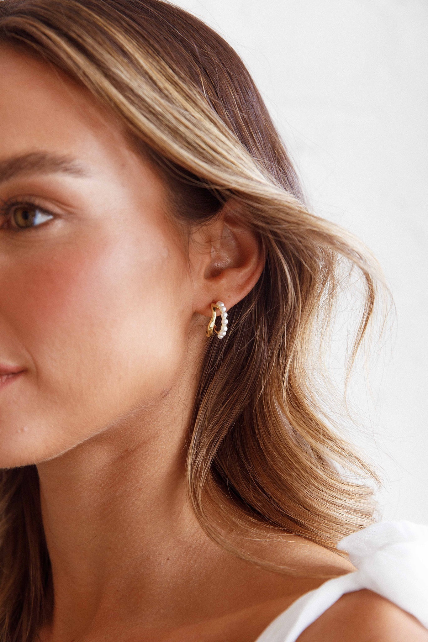 Charis Double Hoop Earrings in Gold