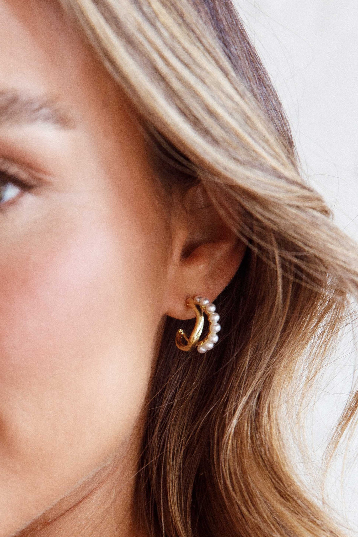 Charis Double Hoop Earrings in Gold