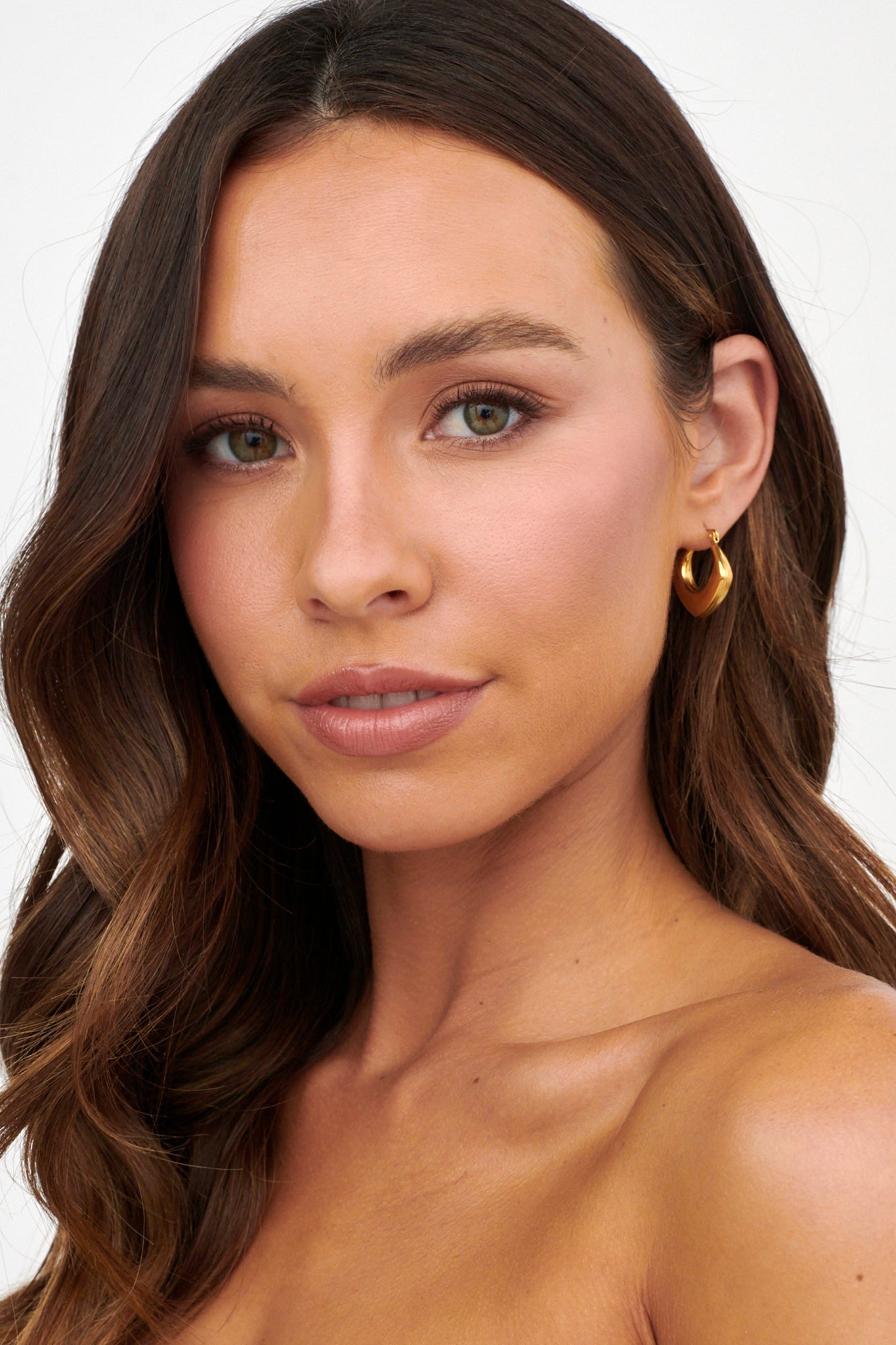 Tilly Gold Geometric Huggie Earrings