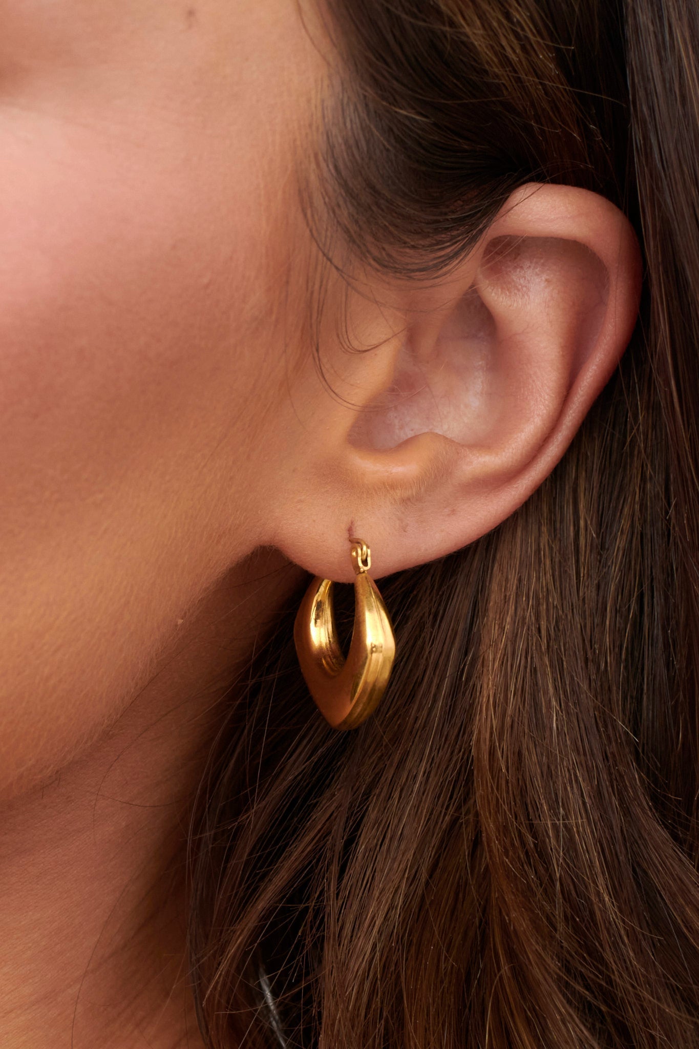 Tilly Gold Geometric Huggie Earrings