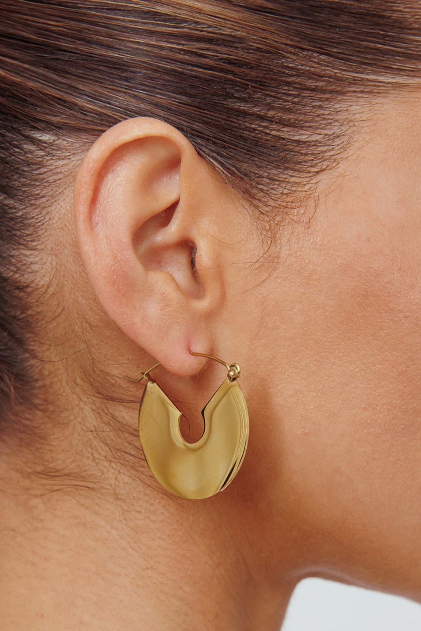 Faith Flat Circular Gold Earrings